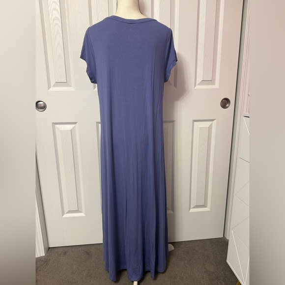 2/$30 H by Halston Hi- Low Periwinkle Blue Scoop Neck Maxi Dress Sz MP  #2323 - Picture 4 of 6